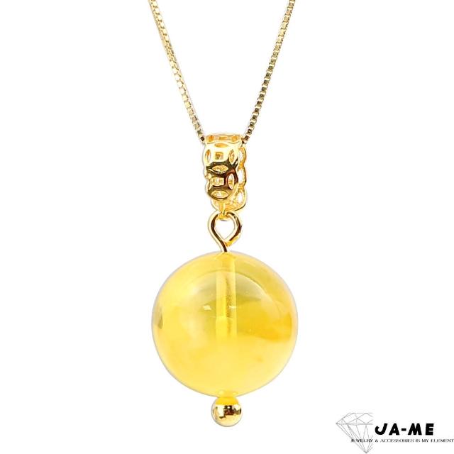 【JA-ME】天然琥珀金絞蜜簡約款項鍊14-15mm(母親節禮物/現貨)