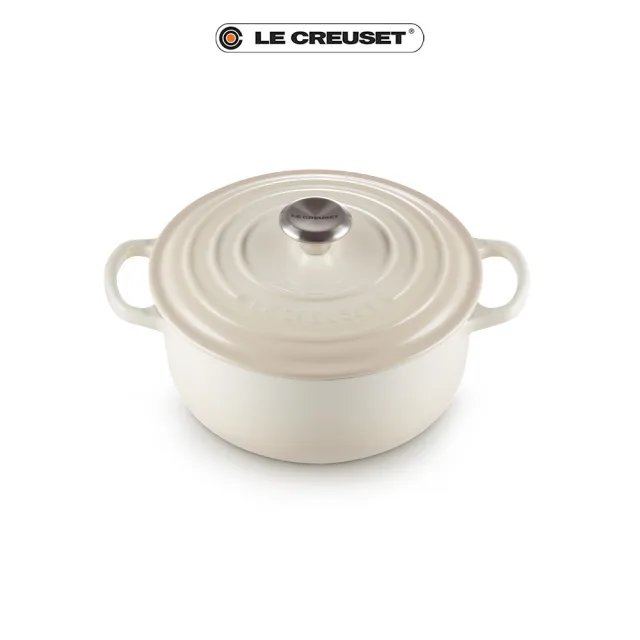 【Le Creuset】典藏琺瑯鑄鐵鍋圓鍋22cm(蛋白霜)