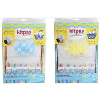 【Kitpas】日本製 環保無毒浴室可水洗蠟筆6色海綿組/兩款(親水性、兒童蠟筆、安全蠟筆)