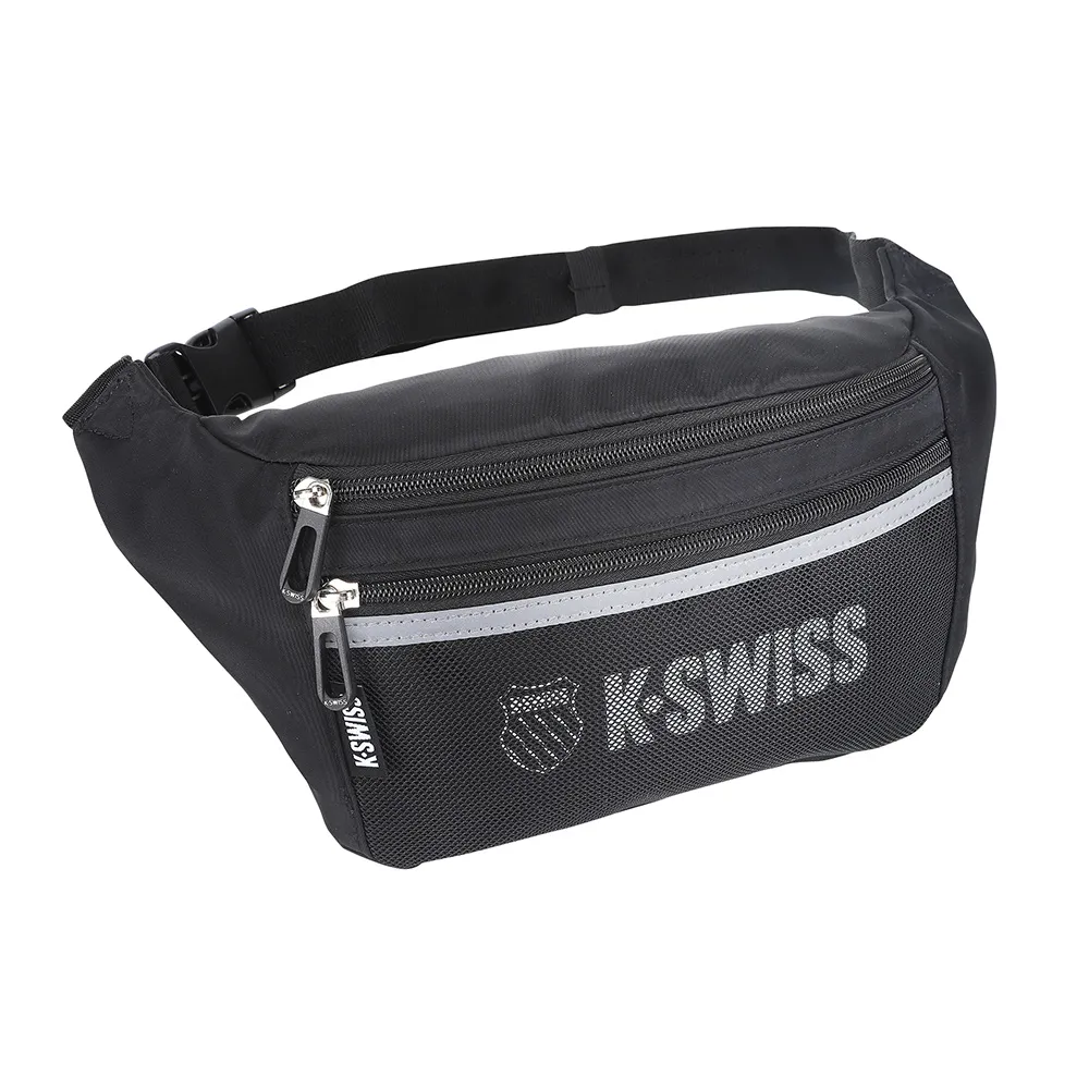 【K-SWISS】運動腰包 Fanny Pack-黑(BG313-008)