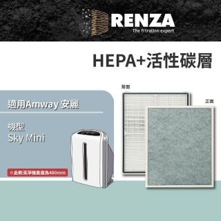 【RENZA】適用Amway 安麗 逸新Sky Atmosphere Mini 小台 第三代空氣清淨機(HEPA濾網+活性碳濾網 濾芯)