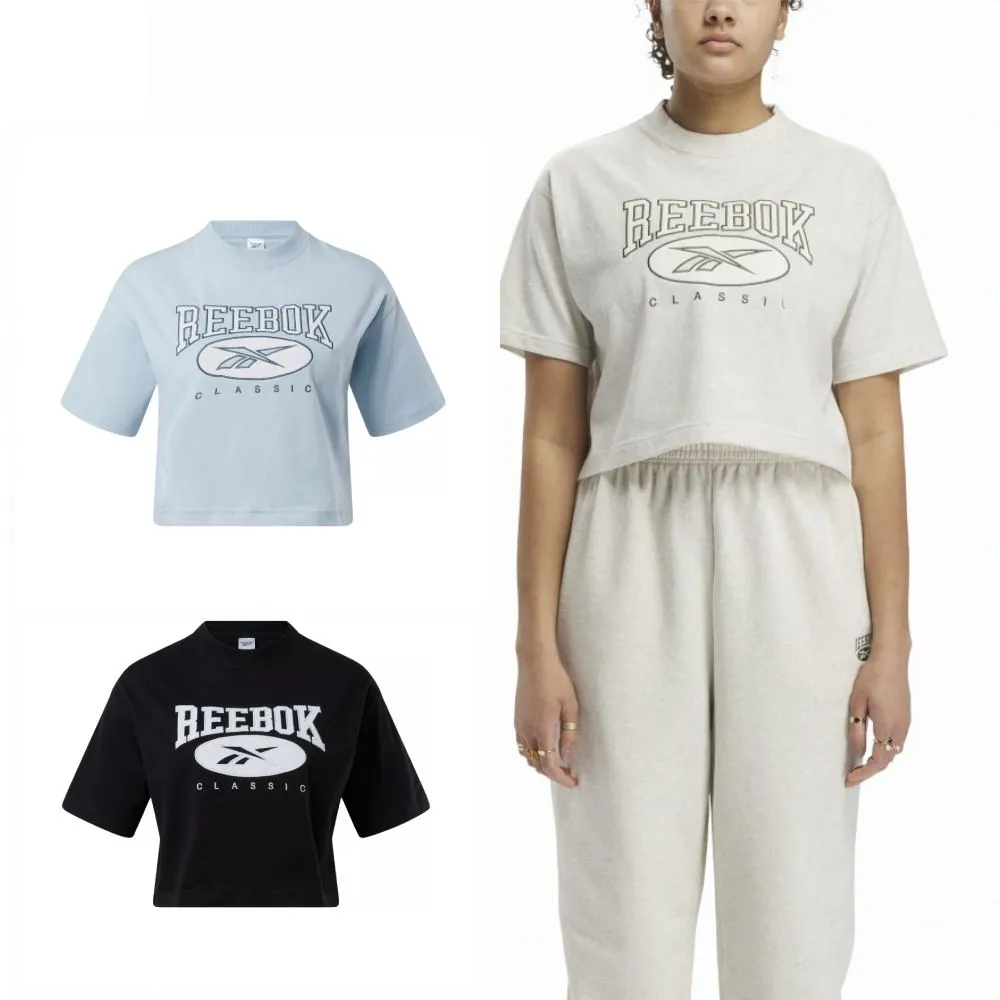 【REEBOK官方旗艦】CL AE BIG LOGO CROP TEE 短袖上衣_女(三款任選)