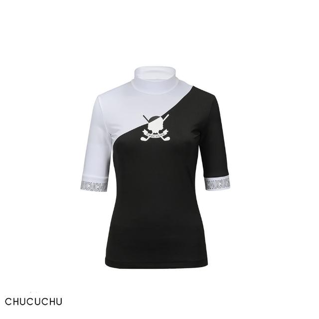 【CHUCUCHU】CROSS POINT SHORT SLEEVE 女士 小高領短袖上衣(C23M-TS012W-WH)