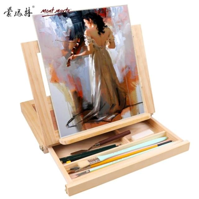 【PKS】桌面臺式畫架(折疊多功能木制油畫架箱/美術素描寫生畫架/畫板)