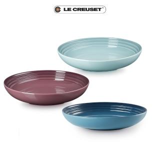 【Le Creuset】瓷器義麵盤 22cm(海洋之花/無花果/水手藍 3色選1)