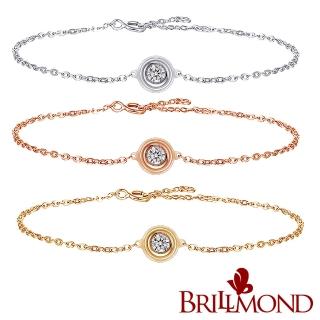 【BRILLMOND JEWELRY】天然鑽石手鍊 10分 18K金 飛碟三色選(主石天然鑽石10分)
