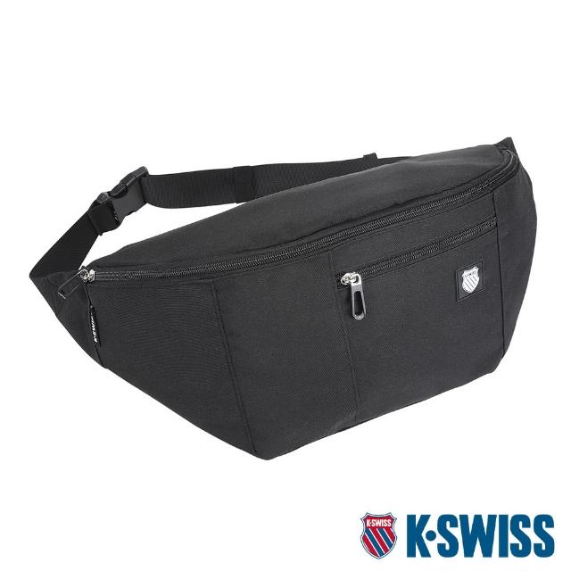 【K-SWISS】運動腰包-大 Fanny Pack Large-黑(BG312-008)