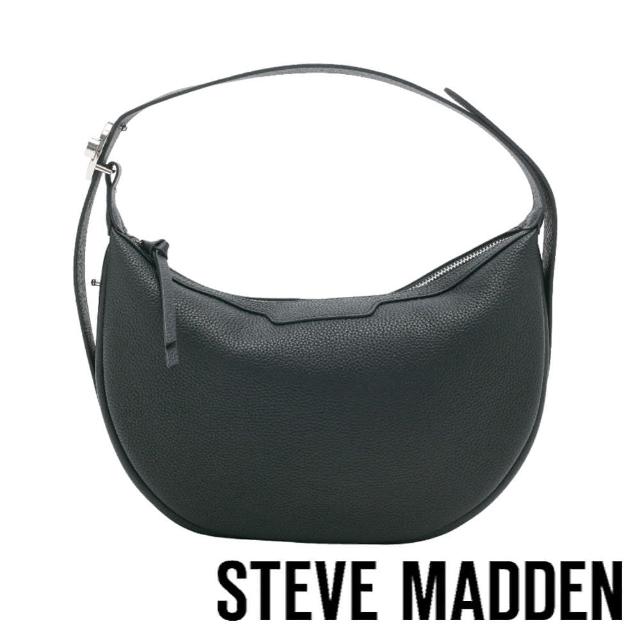 【steve madden】TWADA 皮革壓紋月亮手提包(黑色)