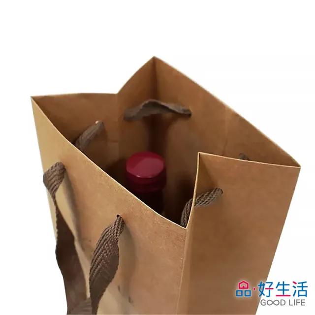 【GOOD LIFE 品好生活】素色LOGO紙製紅酒提袋/手提袋(日本直送 均一價)