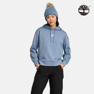 【Timberland 官方旗艦】女款淡藍色休閒連帽上衣(A5SX2A42)