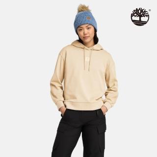 【Timberland 官方旗艦】女款象牙色休閒連帽上衣(A5SX2EFL)