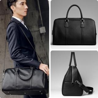 【LEEHER】男生包包/手提包/斜揹包/皮革旅行袋/黑色包包/大容量斜揹包/手提單肩包/商務包/多功