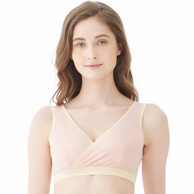 【Gennies 奇妮】哺乳內衣 休閒交叉款無鋼圈內衣(共4色)