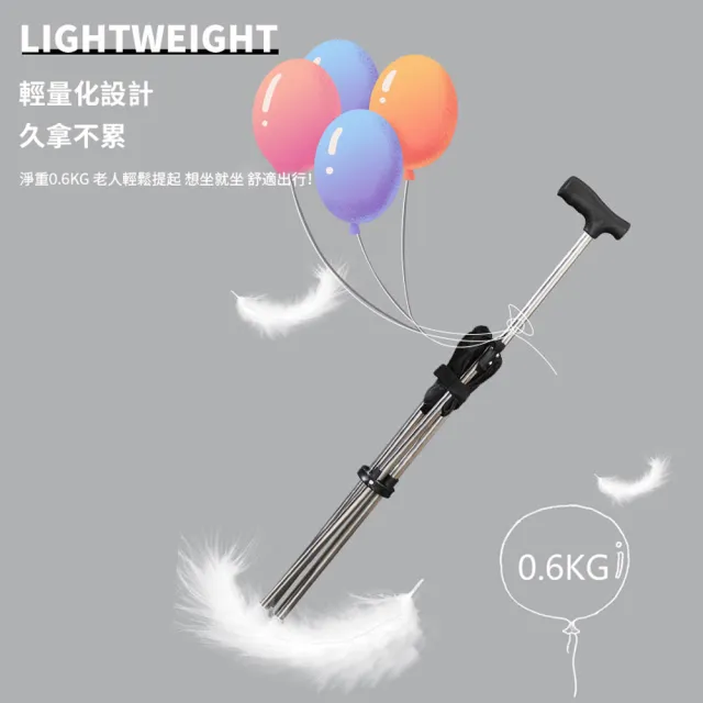 【EasyGo】戶外可折疊拐杖伸縮老人助行拐杖椅 輕便登山拐杖手杖椅 釣魚椅 防摔杖 休閒椅 拐杖凳(交換禮物)