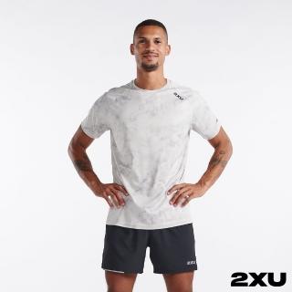 【2XU】男 Aero運動短袖上衣(潑墨灰/米白)