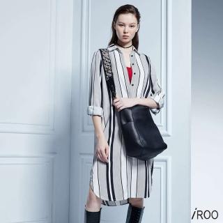 【iROO】條紋襯衫洋裝