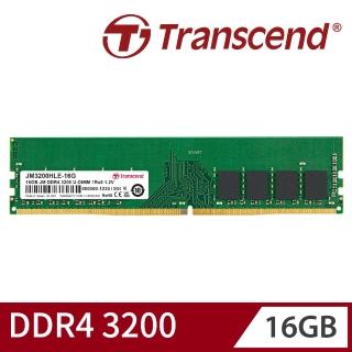 【Transcend 創見】JetRam DDR4 3200 16GB 桌上型記憶體(JM3200HLE-16G 新舊包裝隨機出貨)