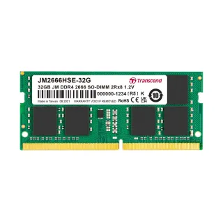 【Transcend 創見】JetRam DDR4 2666 32GB 筆記型記憶體(JM2666HSE-32G 新舊包裝隨機出貨)