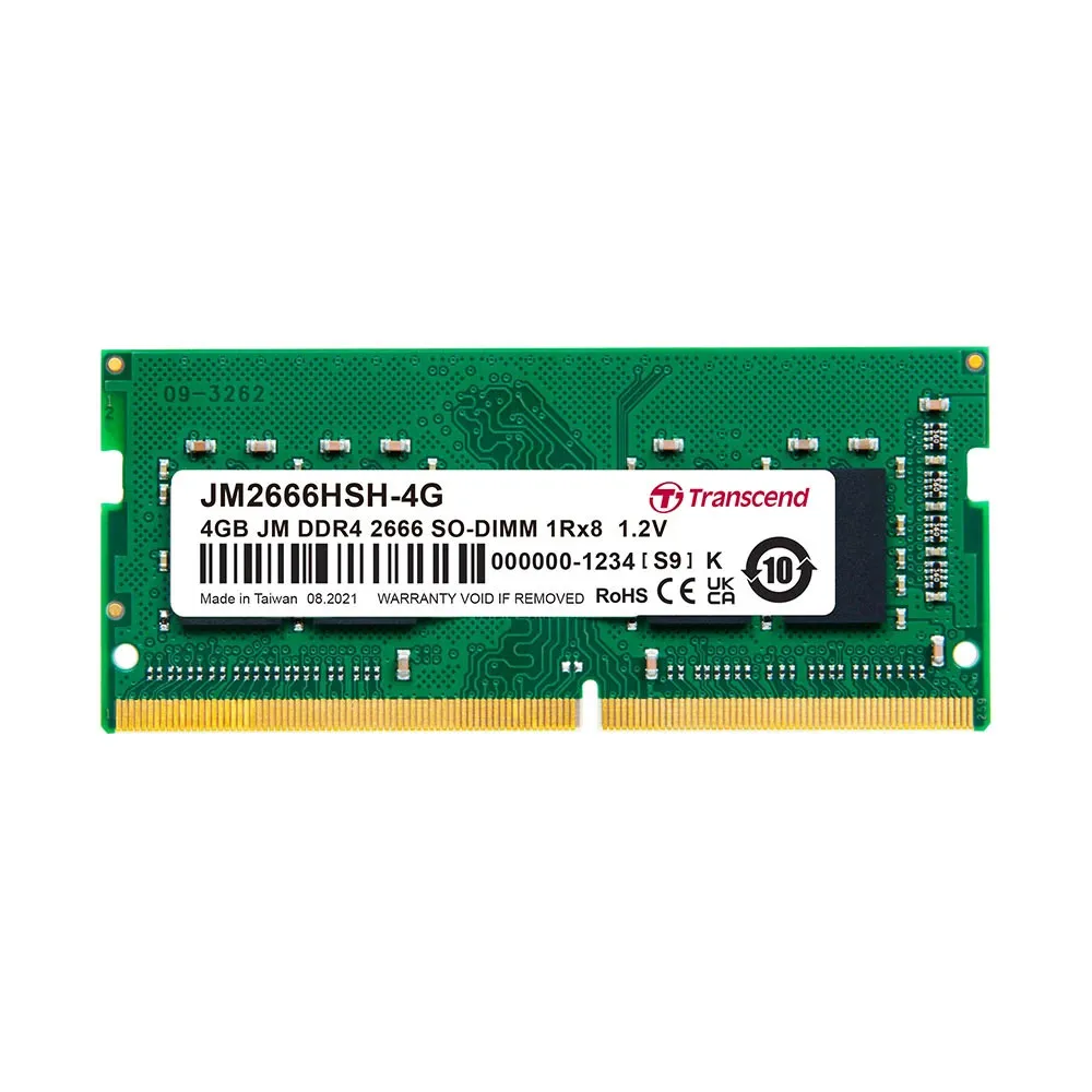 【Transcend 創見】JetRam DDR4 2666 4GB 筆記型記憶體(JM2666HSH-4G 新舊包裝隨機出貨)