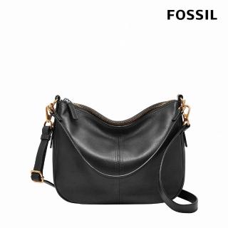 【FOSSIL 官方旗艦館】Jolie 黑色真皮新月斜揹包 ZB7716001