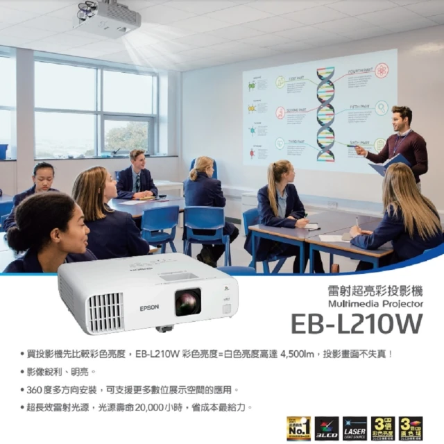 EPSON EB-L210W商務雷射投影機好評推薦