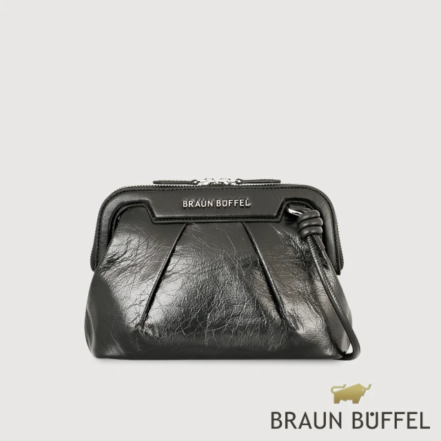 BRAUN BUFFEL 德國小金牛 台灣總代理 安娜格 手拿包-黑色(BF827-02-BK)