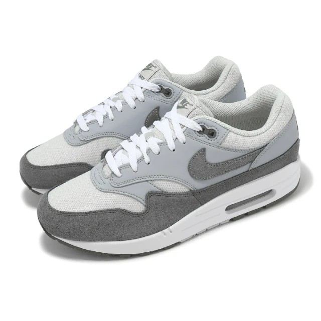 NIKE 耐吉 休閒鞋 Air Max 1 男鞋 灰 白 氣墊 經典 運動鞋(HM9936-001)