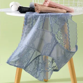 【Mevels 瑪薇絲】5件組 大尺碼性感鏤空加長蕾絲高腰內褲/蠶絲底襠/女內褲(XL/2XL/3XL)