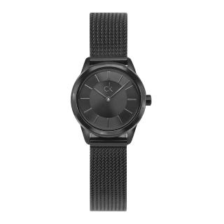 【CALVIN KLEIN】minimal系列 黑色系小錶盤 米蘭錶帶 手錶 女錶 CK錶 24mm情人節(K3M234B1)