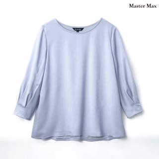 【Master Max】袖子抓摺造型素面圓領七分袖雪紡上衣(8327019)
