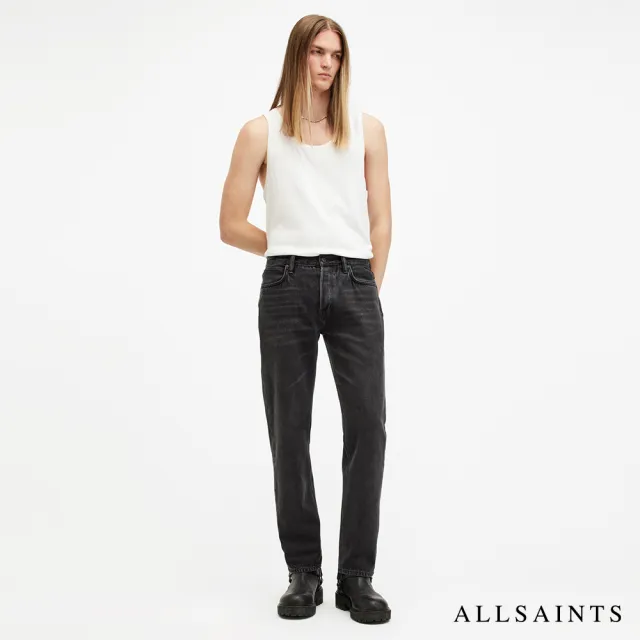 【ALLSAINTS】REID 中腰硬挺直筒牛仔褲-黑 M025EB(直筒版型- 30周年全新改版)