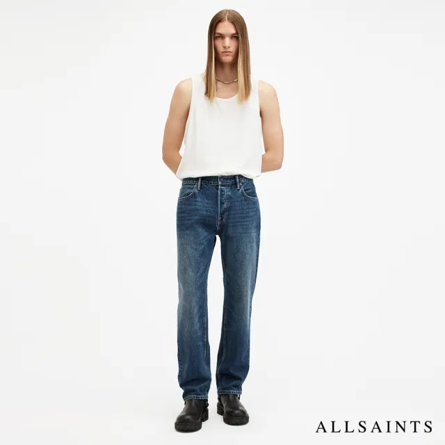 【ALLSAINTS】REID 中腰硬挺直筒牛仔褲-藍 M025EB(直筒版型- 30周年全新改版)