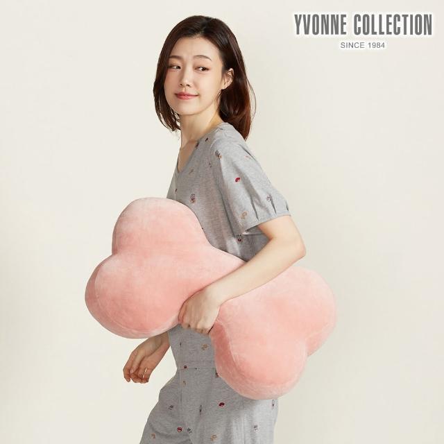 【YVONNE 以旺傢飾】雙11 素面中骨頭抱枕-薔薇粉