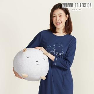 【YVONNE 以旺傢飾】水豚麻糬抱枕-銀白灰