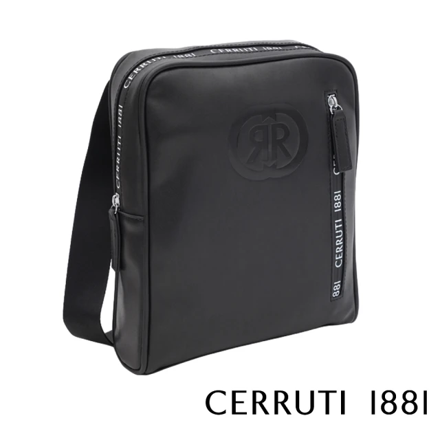 Cerruti 1881 限量2折 義大利頂級皮革肩背包側背包 全新專櫃展示品(黑色 CEBO06038P)