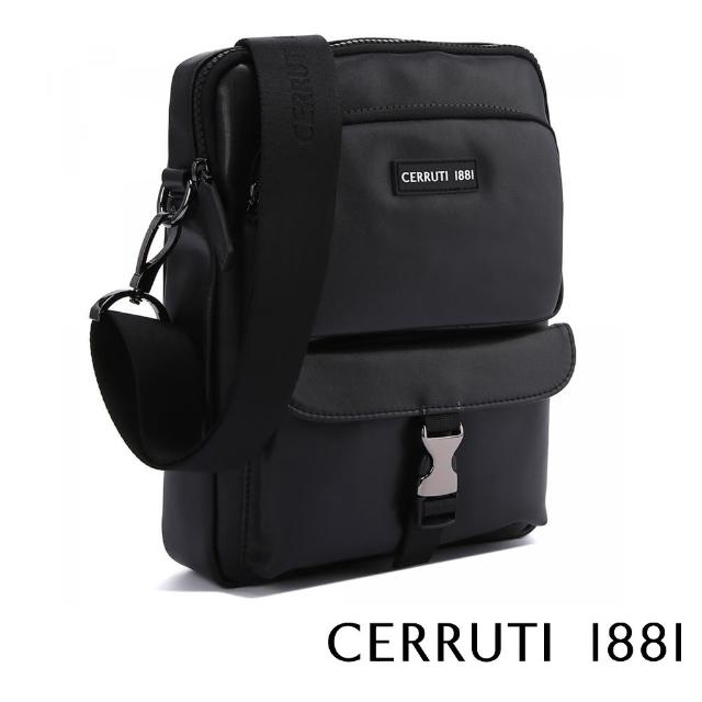 【Cerruti 1881】限量2折 義大利頂級肩背包側背包 全新專櫃展示品(黑色 CEBO06340N)