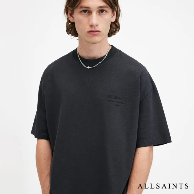 ALLSAINTS BELOW 厚實純棉寬鬆LOGO短袖T恤