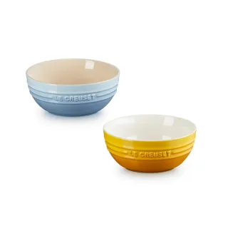 【Le Creuset】瓷器韓式湯碗14cm(海岸藍/杏桃黃)