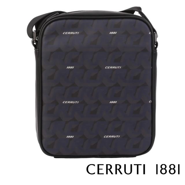 【Cerruti 1881】限量2折 義大利頂級肩背包側背包 全新專櫃展示品(深藍色 CEBO06405P)