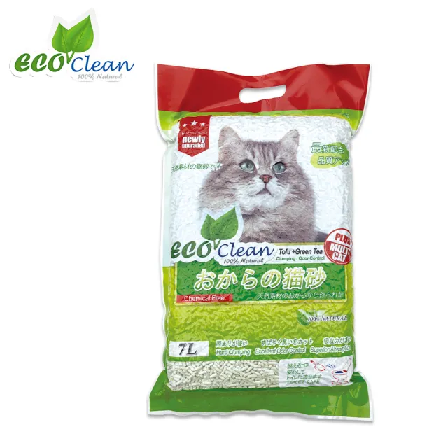 【ECO艾可】豆腐貓砂7L-6入 原味/綠茶/玉米/活性炭(貓砂)