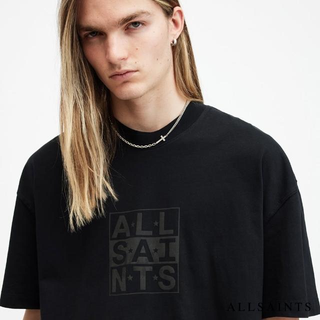 【ALLSAINTS】BELOW 厚實純棉寬鬆LOGO短袖T恤 M031PB(寬鬆版型)