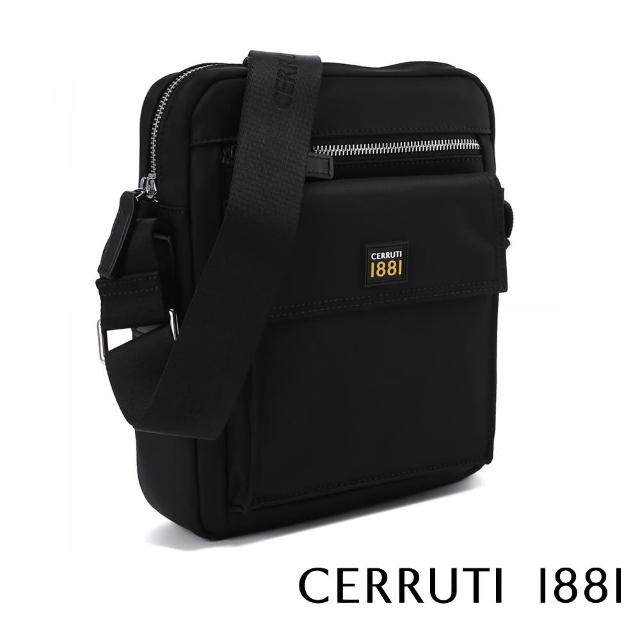 【Cerruti 1881】義大利頂級肩背包側背包(黑色 CEBO06384N)