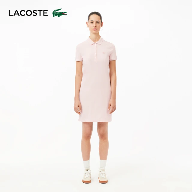 LACOSTE 女裝-美麗諾羊毛針織圓領長袖毛衣(花紗灰)好