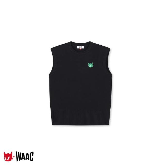 【WAAC】WOMEN NECK KNIT VEST 女士 針織背心(WWWAA23601-BKX)