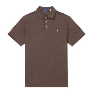 【RALPH LAUREN】RL POLO 經典刺繡小馬透氣排汗短袖Polo衫 上衣-咖啡色(PIMA棉/CUSTOMSLIMFIT/平輸品/)