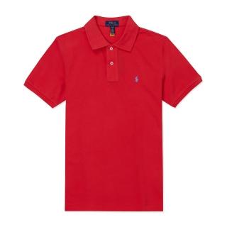 【RALPH LAUREN】RL POLO 經典刺繡小馬短袖Polo衫-青年款-橘紅色 上衣(青年款/平輸品)