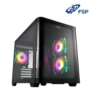 【FSP 全漢】S380-BA M-ATX{黑}電腦機殼(顯卡限長44.5cm/塔扇限高16cm/玻璃側透/Type-C)