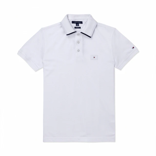 Tommy Hilfiger TOMMY 經典立領刺繡Logo短袖Polo衫-白色 上衣(/平輸品/)