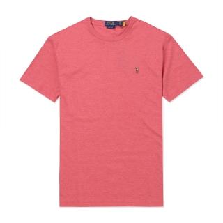 【RALPH LAUREN】RL POLO 經典刺繡小馬透氣排汗素面短袖T恤 上衣-玫瑰紅色(PIMA棉/平輸品/素T/短T)