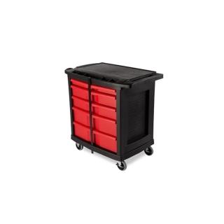 【Rubbermaid】帶抽屜工作平臺推車(FG773488BLA)